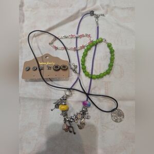 Charm Necklace and Bracelet Set